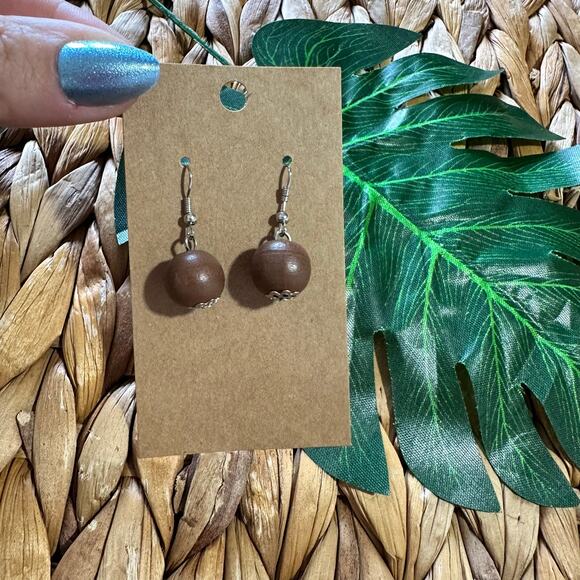 BOGO FREE-BROWN BEAD BOHO EARRINGS - Picture 3 of 4